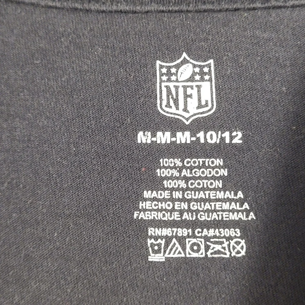 Oakland Raiders NFL Kids Long Sleeve Shirt Black Graphic Tee Youth M 10/12
